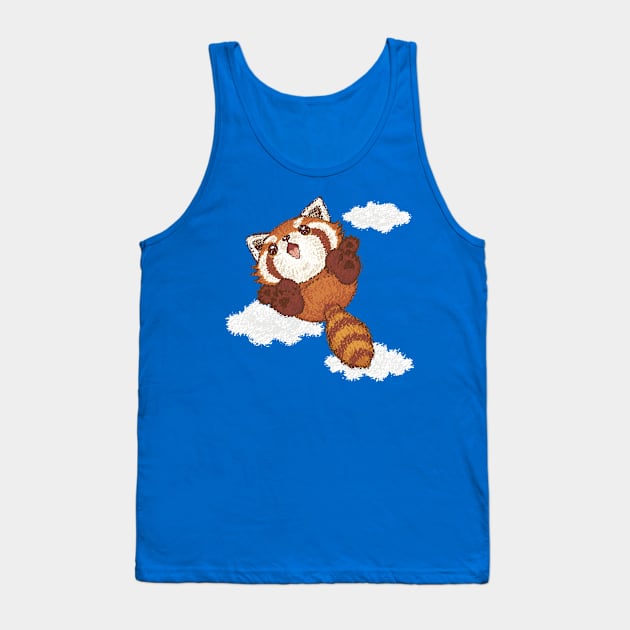 Red panda jump Tank Top by sanogawa